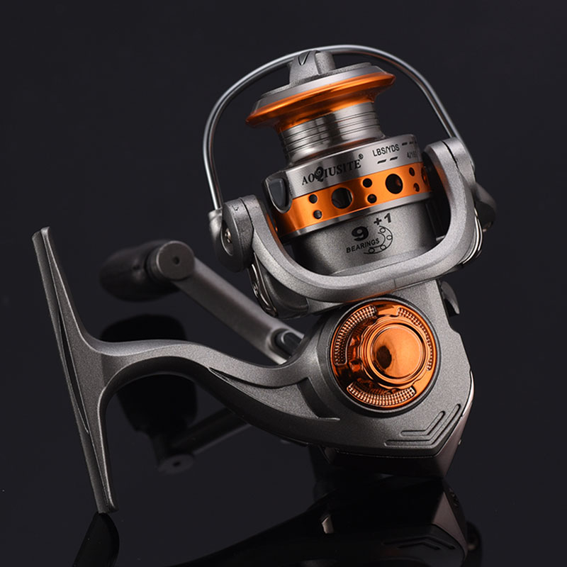 Aoqiusite 500 อลูมิเนียมและพลาสติกมือซ้ายโลหะ Spining Fish Reel