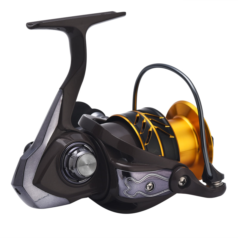 โลหะสีน้ำตาล SPOOL Power EVA Handle Fishing SPINNING Reel น้ำเค็มเหยื่อหล่อ Reel SPINNING Fishing Reels