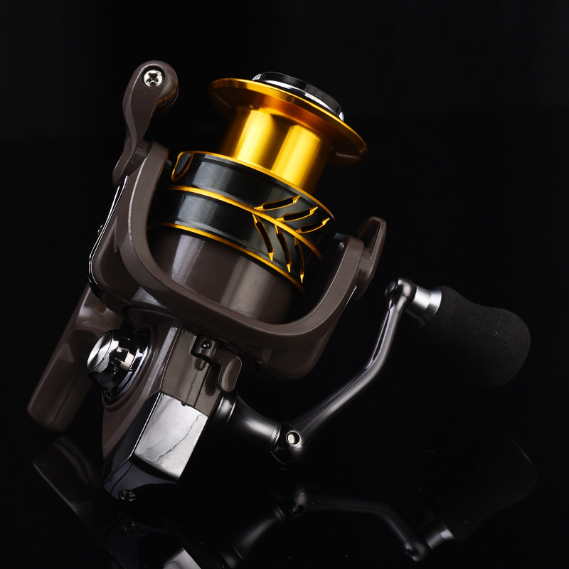 โลหะสีน้ำตาล SPOOL Power EVA Handle Fishing SPINNING Reel น้ำเค็มเหยื่อหล่อ Reel SPINNING Fishing Reels